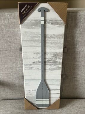 Allen Roth Gray Decorative Paddle Wall Art, new in box , 18”x6.5”